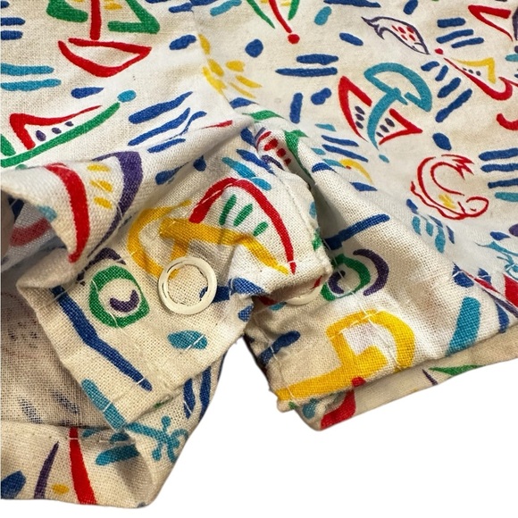 Vintage OshKosh B'gosh Sailboats Overall Shorts Shortalls Size 12 Months - Picture 5 of 8